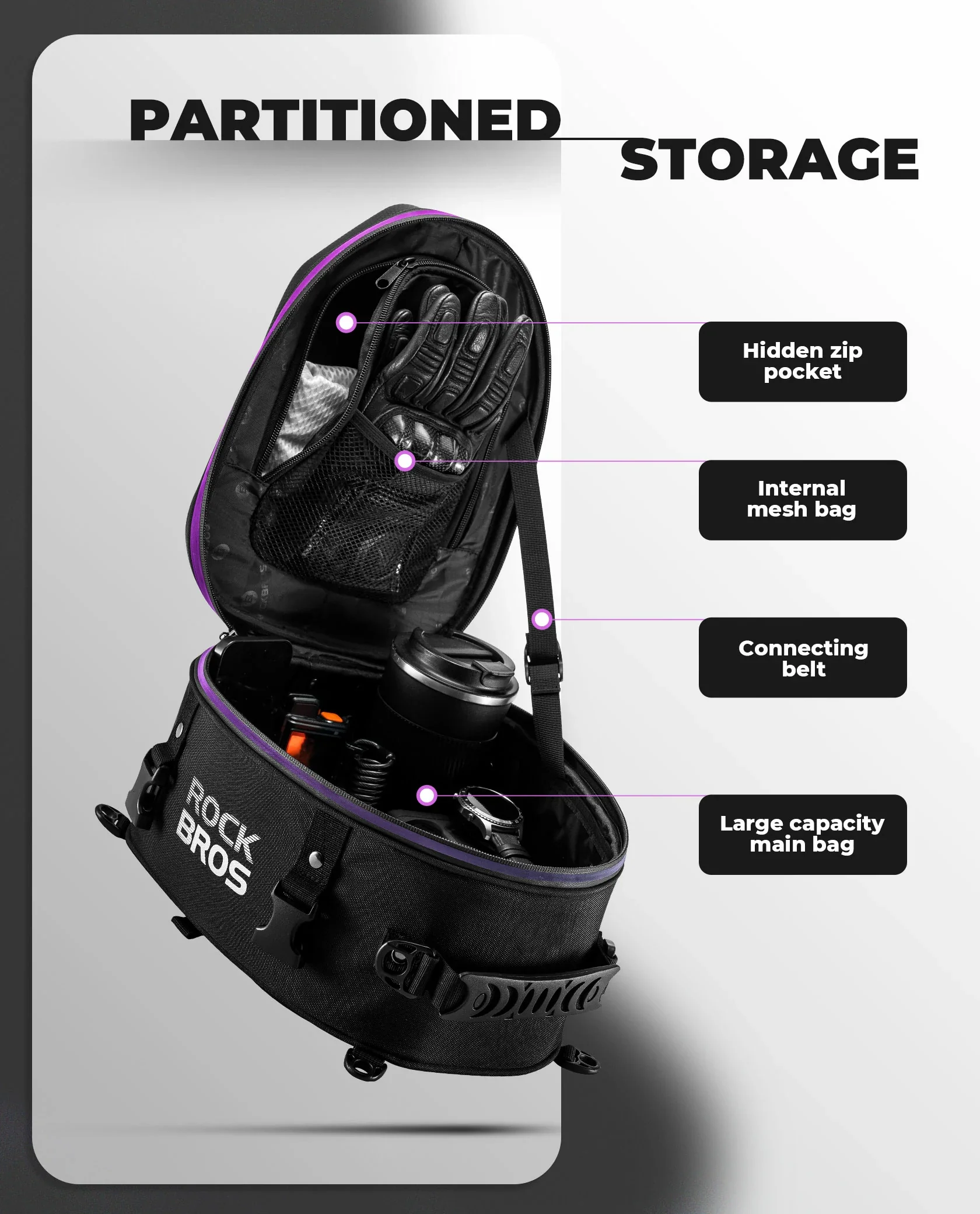 Waterproof Motorcycle & E-Bike Rear Seat Tail Bag - Image 4