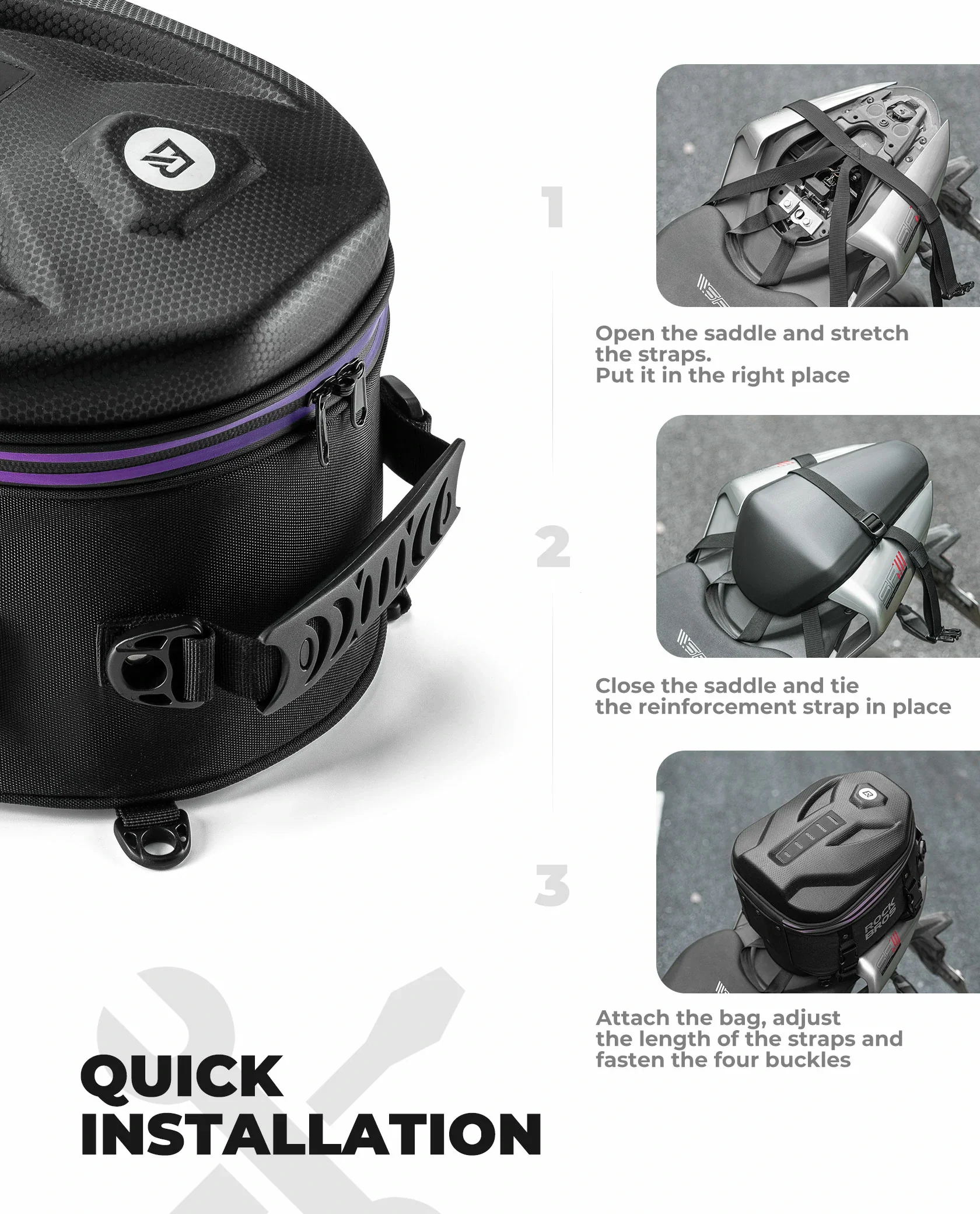 Waterproof Motorcycle & E-Bike Rear Seat Tail Bag - Image 6