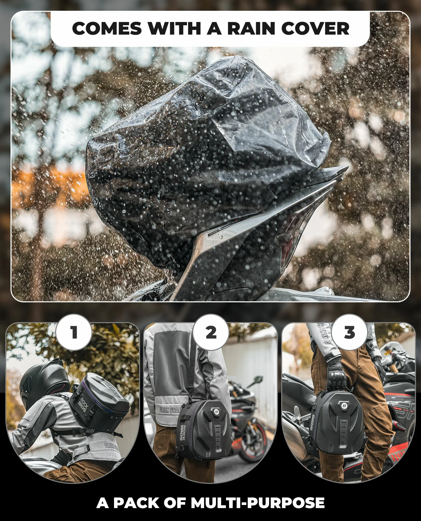Waterproof Motorcycle & E-Bike Rear Seat Tail Bag - Image 9