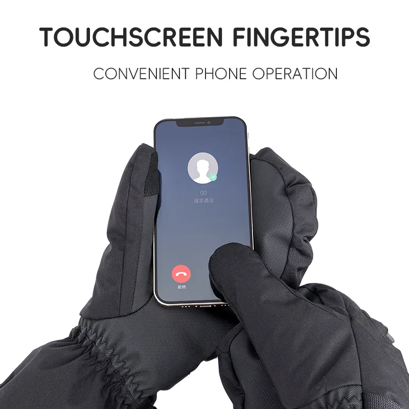 Windproof Waterproof Thermal Ski Gloves Double-Layer Insulation Touchscreen - Image 7
