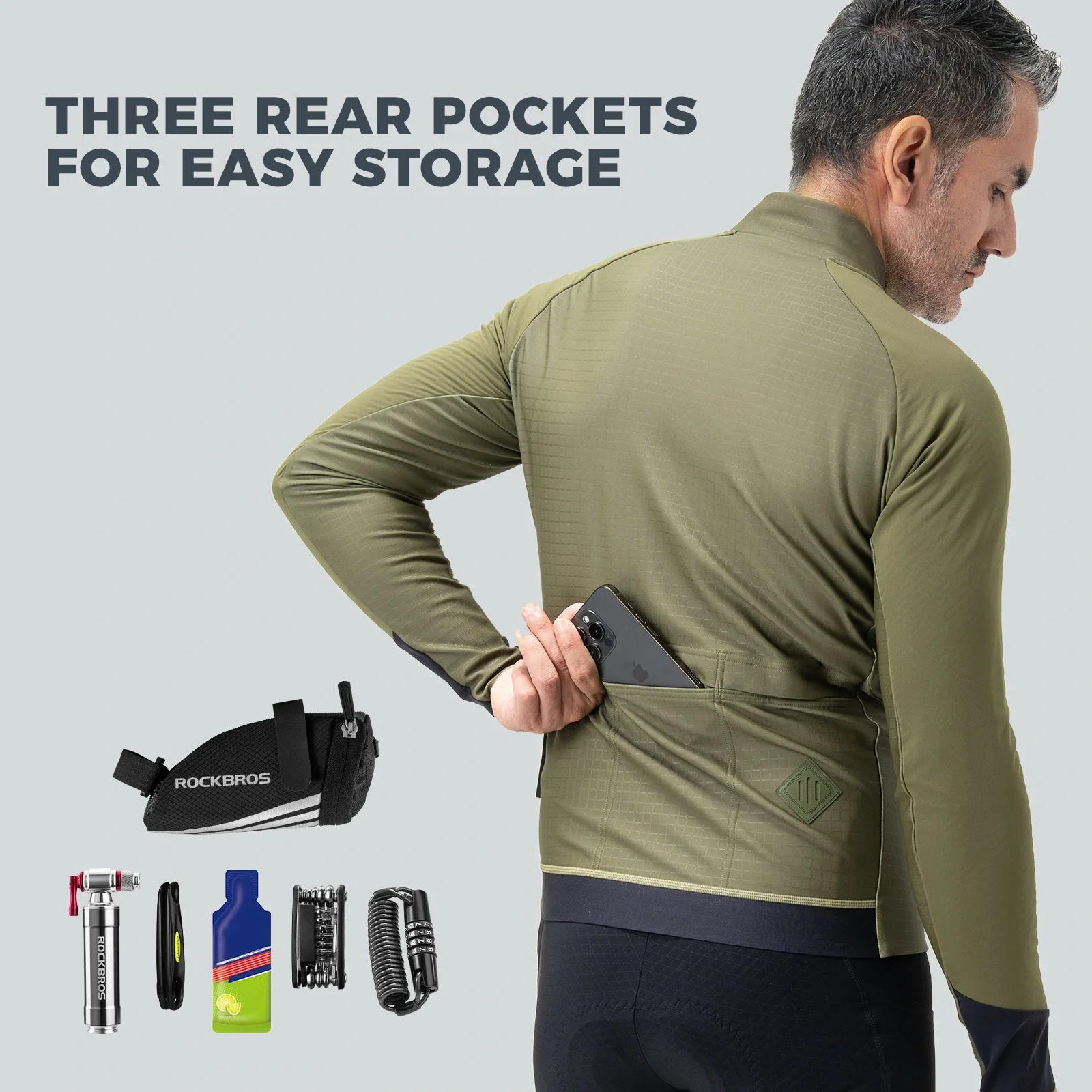 Winter Thermal Cycling Jacket Double-Layer Fleece Windproof Breathable - Image 4