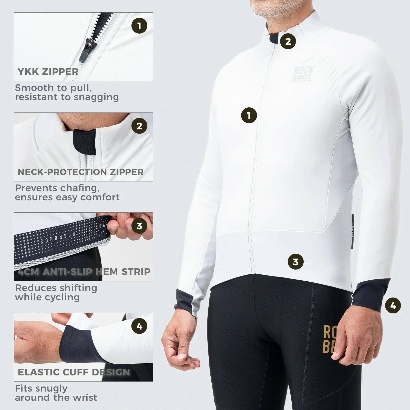 Winter Thermal Cycling Jacket Double-Layer Fleece Windproof Breathable - Image 7