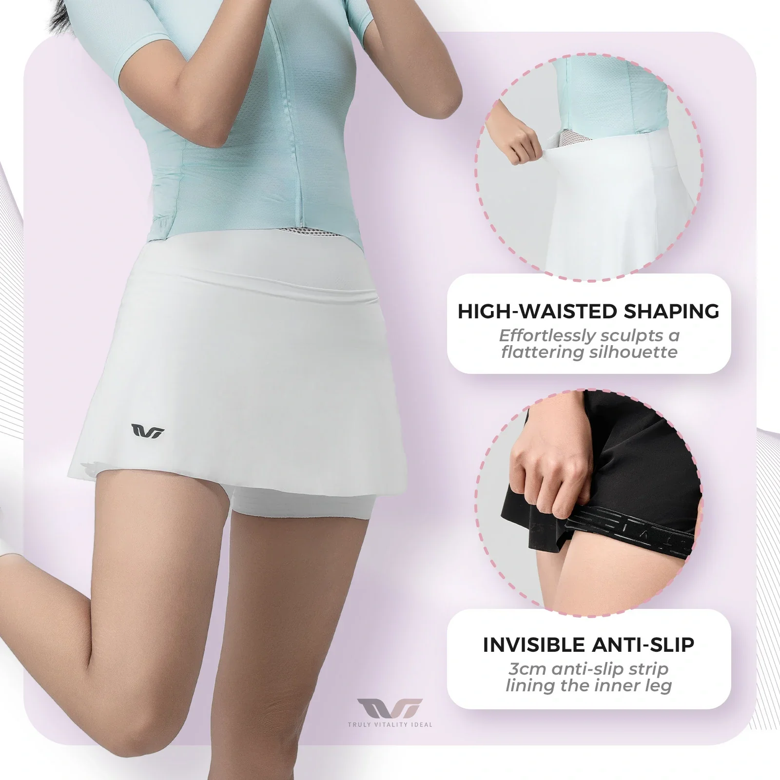 Women's Bike Skort High Waist Breathable - Image 10