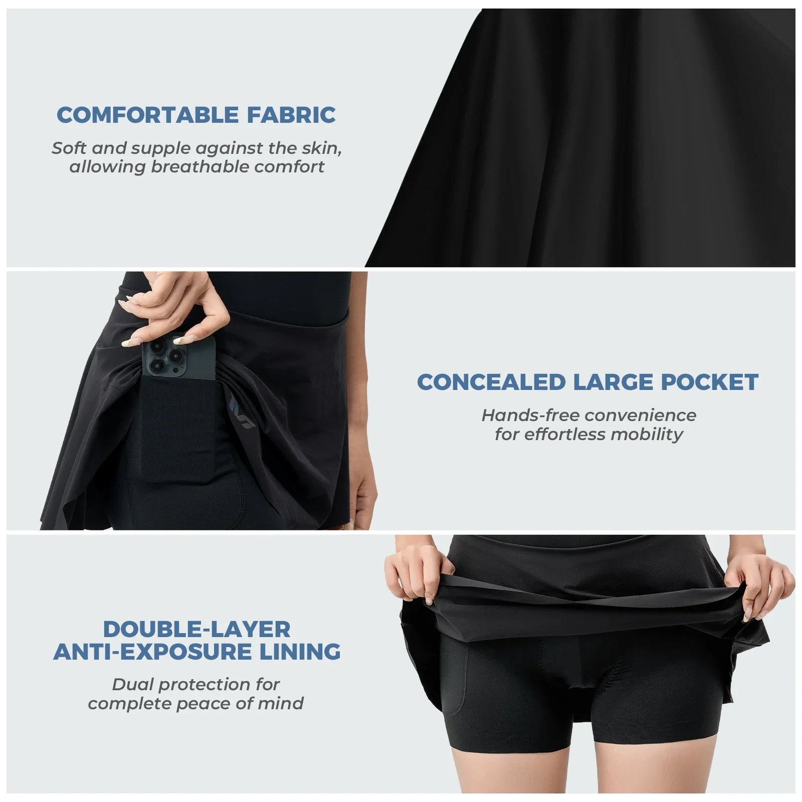 Women's Bike Skort High Waist Breathable - Image 7