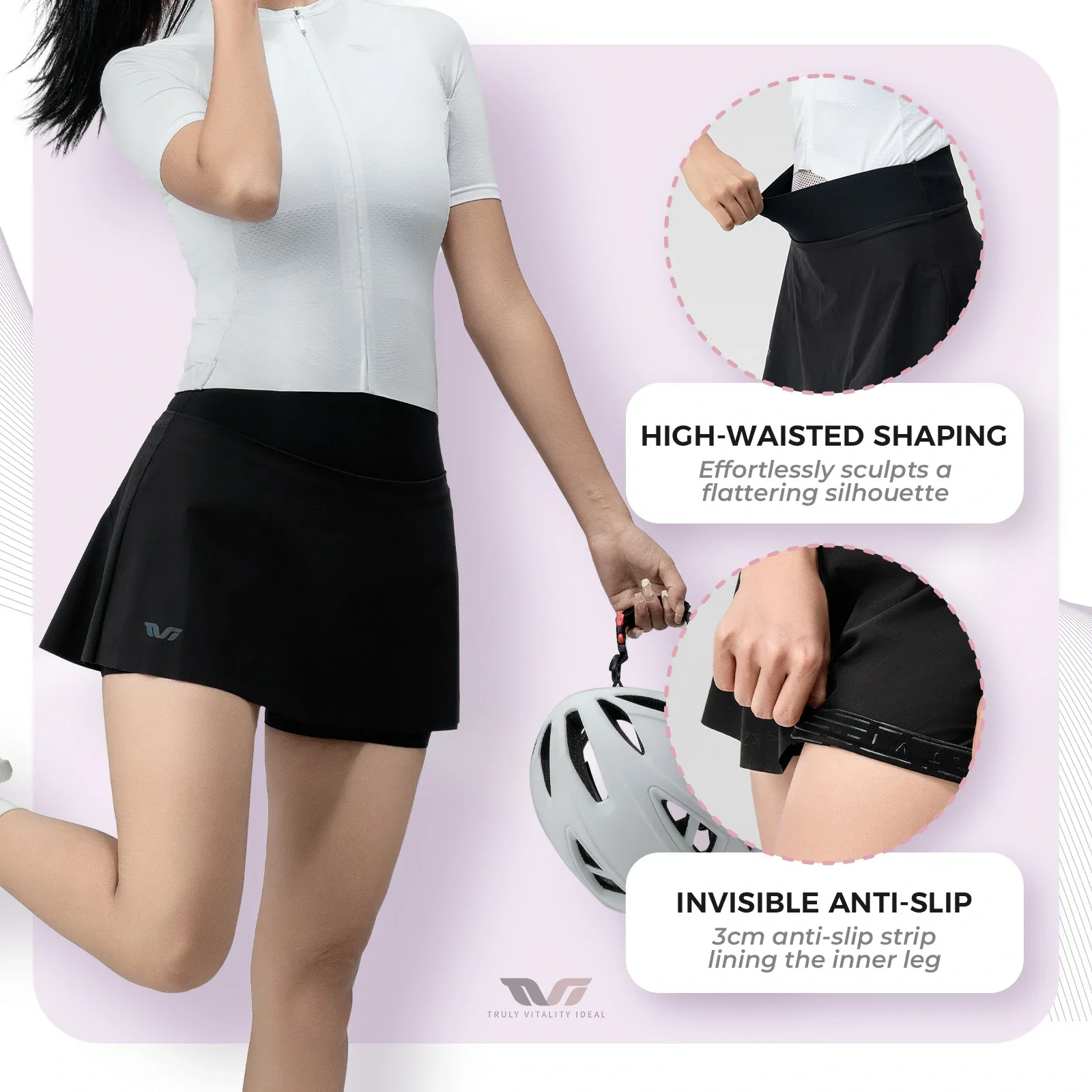 Women's Bike Skort High Waist Breathable - Image 9