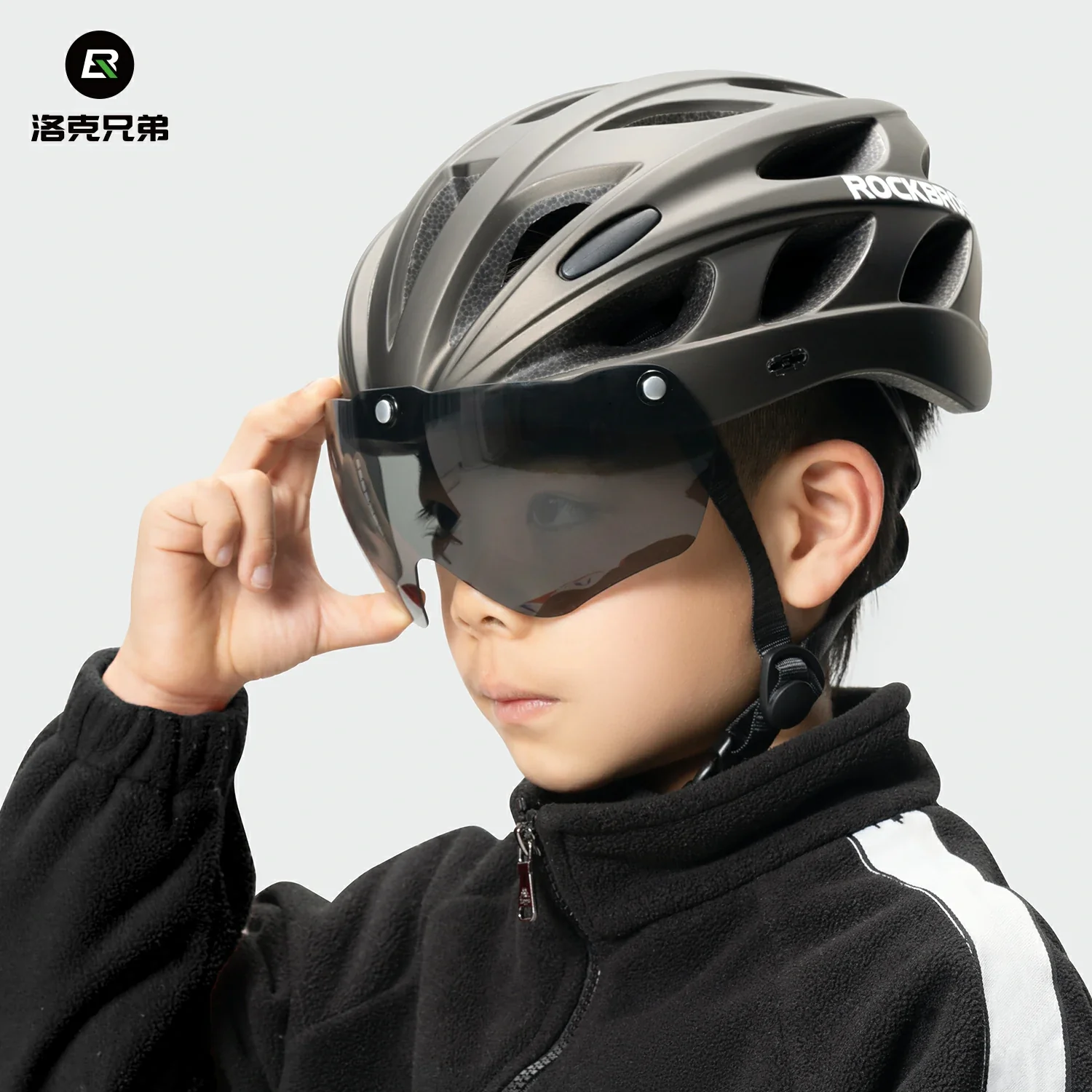 Youth Cycling Helmet with Magnetic Goggles – TT-16 - Image 9